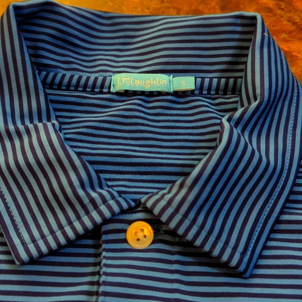 stripped dark blue blue polo